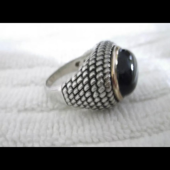Town & Country 925 & 14K Cabochon Black Onyx Ring - Picture 3 of 5